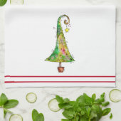 Whimsical-kerstboom Theedoek (Gevouwen)