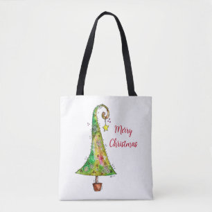 Whimsical-kerstboom Tote Bag