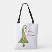 Whimsical-kerstboom Tote Bag (Achterkant)