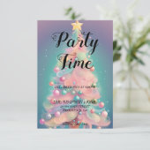 Whimsical Kerstboom Vakantie Party Uitnodiging (Staand voorkant)
