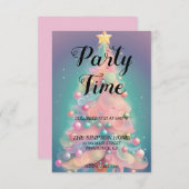 Whimsical Kerstboom Vakantie Party Uitnodiging (Voorkant / Achterkant)