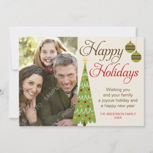 Whimsical-kerstboomfeestdag fotokaart feestdagenkaart (Voorkant)