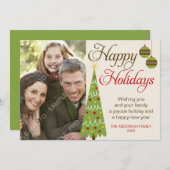 Whimsical-kerstboomfeestdag fotokaart feestdagenkaart (Voorkant / Achterkant)