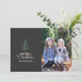 Whimsical-kerstboomfotokaart Kaart (Staand voorkant)