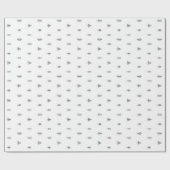 Whimsical-kerstboompatroon - zwart-wit cadeaupapier (Vlak)