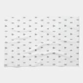 Whimsical-kerstboompatroon - zwart-wit theedoek (Horizontaal)