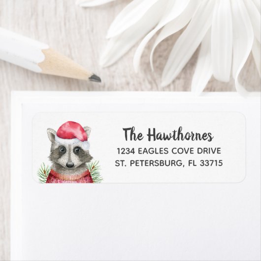 Whimsical-kerstcadeau in Santa Hat Etiket (Insitu)