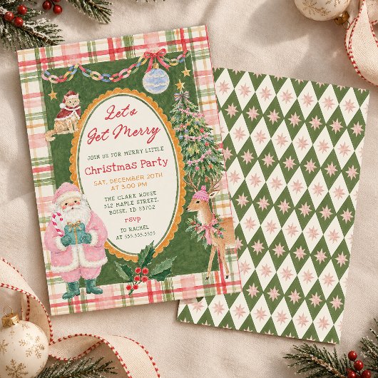 Whimsical Kerstfeest Borrel Kaart