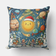 Whimsical Kerstfeest in het Zonnestelsel met mense
