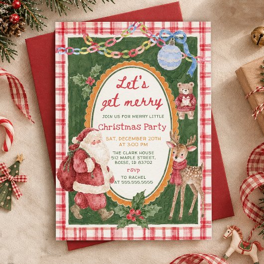 Whimsical Kerstfeest Merry Kaart