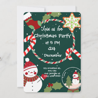 Whimsical Kerstfeest Uitnodiging 