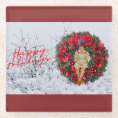 Whimsical -kerstfeestdag glazen onderzetter (Voorkant)