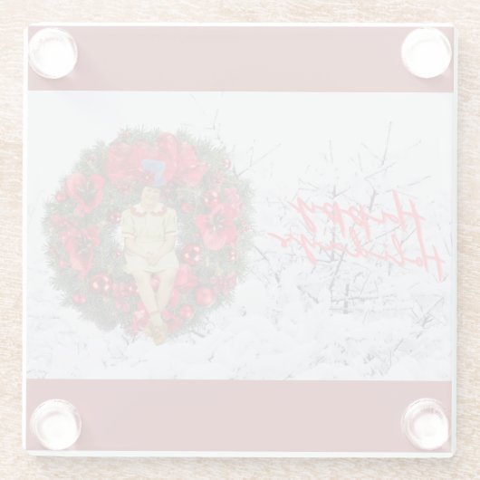 Whimsical -kerstfeestdag glazen onderzetter (Achterkant)