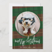 Whimsical-kerstfoto — Calligrafie en speldenfoto Feestdagenkaart (Voorkant)