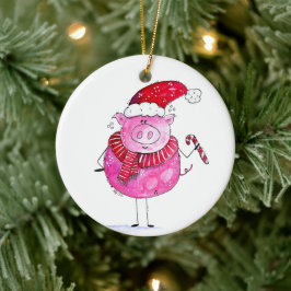 Whimsical-kerstfoto Keramisch Ornament