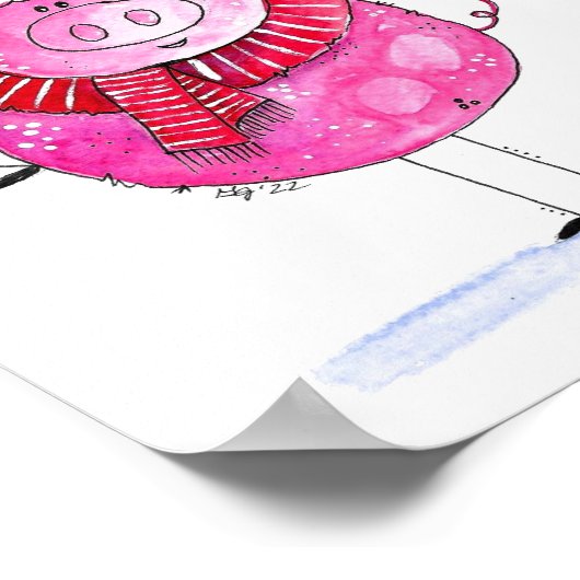 Whimsical-kerstfoto Poster (Hoek)