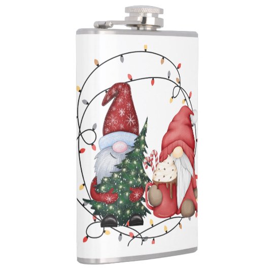 Whimsical Kerstgnomen Heupfles (Rechts)