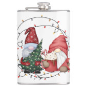 Whimsical Kerstgnomen Heupfles (Voorkant)