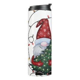 Whimsical Kerstgnomen Thermosbeker