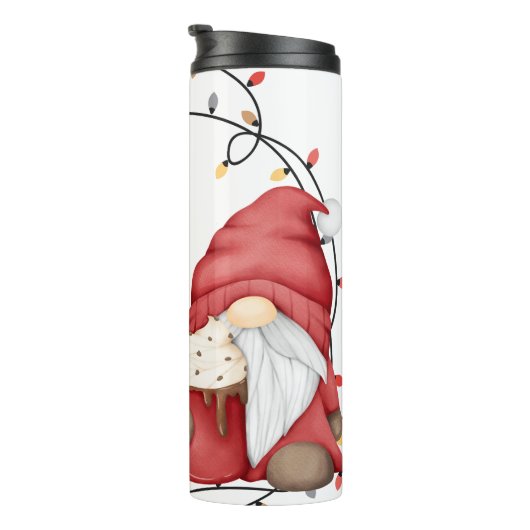 Whimsical Kerstgnomen Thermosbeker (Geroteerd rechts)