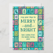 Whimsical kerstgrid cute aangepaste 2 FOTO Feestdagenkaart (Voorkant)