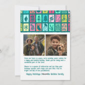Whimsical kerstgrid Cute Aangepaste 2 FOTO Feestdagenkaart (Achterkant)