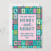Whimsical kerstgrid Cute Aangepaste 2 FOTO Feestdagenkaart (Voorkant)