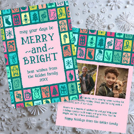 Whimsical kerstgrid Cute Aangepaste 2 FOTO  Feestdagenkaart