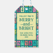 Whimsical kerstgrid cute op maat cadeaulabel (Voorkant)
