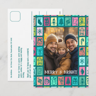 Whimsical kerstgrid Cute op maat gemaakt Feestdagenkaart