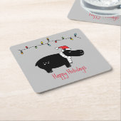 Whimsical Kersthippo Kartonnen Onderzetters (Schuin)