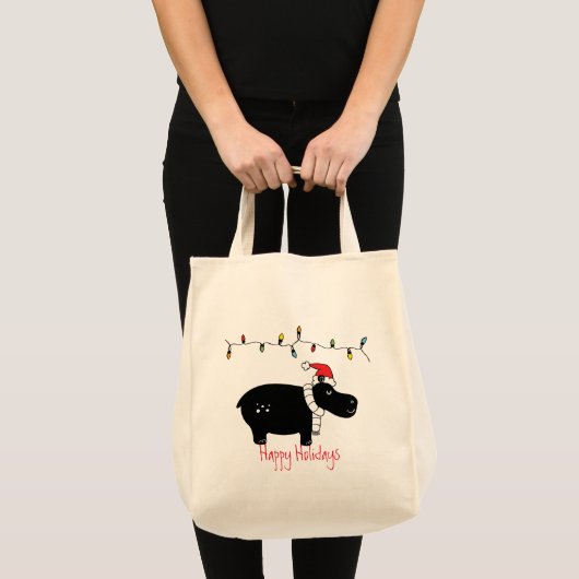 Whimsical Kersthippo Tote Bag (Voorkant (product))