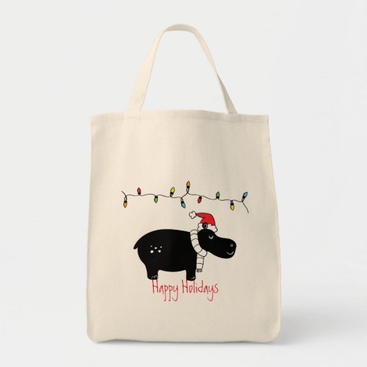 Whimsical Kersthippo Tote Bag (Voorkant)