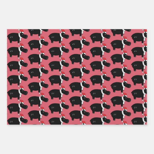 Whimsical Kersthippos Inpakpapier Vel (Voorkant 3)