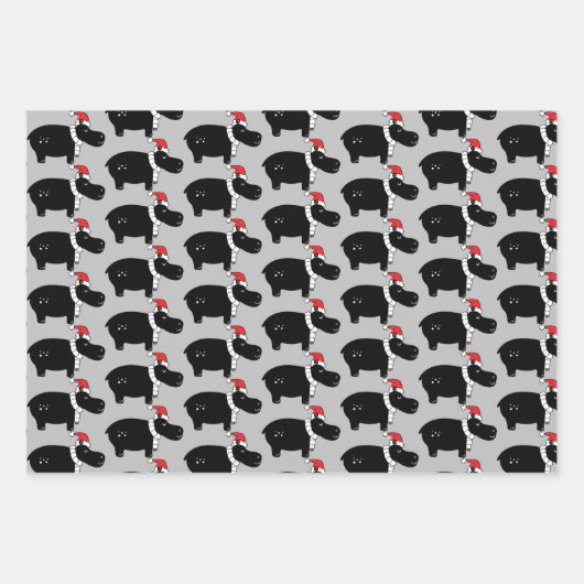 Whimsical Kersthippos Inpakpapier Vel (Voorkant 2)