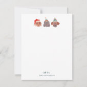 Whimsical Kersthonden Groen Notitiekaartje (Voorkant)