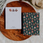 Whimsical Kersthonden Groen Notitiekaartje