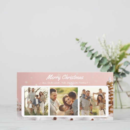 Whimsical Kerstkaart 3 Foto Collage (Staand voorkant)