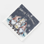 Whimsical Kerstkabouter Familie Feest Servet (Hoek)
