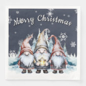 Whimsical Kerstkabouter Familie Feest Servet (Voorkant)