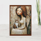 Whimsical Kerstkat Winter Juffrouw Kunstkaart Kaart (Voorkant)