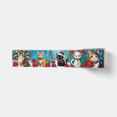 Whimsical Kerstkatten Kerstmis  Grosgrain Lint (Voorkant)