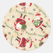 Whimsical Kerstkerst Ronde Sticker (Voorkant)