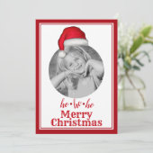 Whimsical Kerstkerstfotokaart 1 Foto Feestdagenkaart (Staand voorkant)
