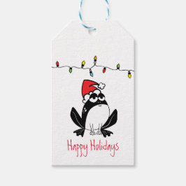 Whimsical-kerstkikker, aangepast cadeaulabel