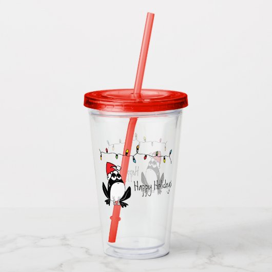 Whimsical Kerstkikker Acryl Drinkbeker (Achterkant)