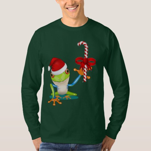 Whimsical Kerstkikker en Candy Cane T-Shirt (Voorkant)
