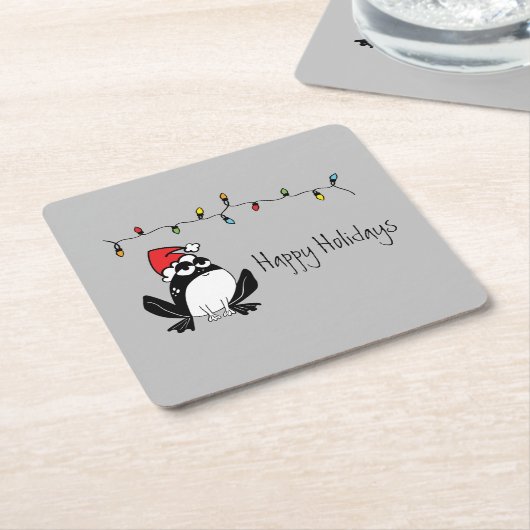 Whimsical Kerstkikker Kartonnen Onderzetters (Schuin)