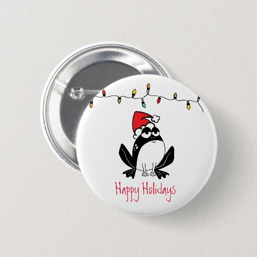 Whimsical Kerstkikker Ronde Button 5,7 Cm (Voorkant /achterkant)
