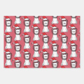 Whimsical-kerstleeuwen Inpakpapier Vel (Voorkant 3)